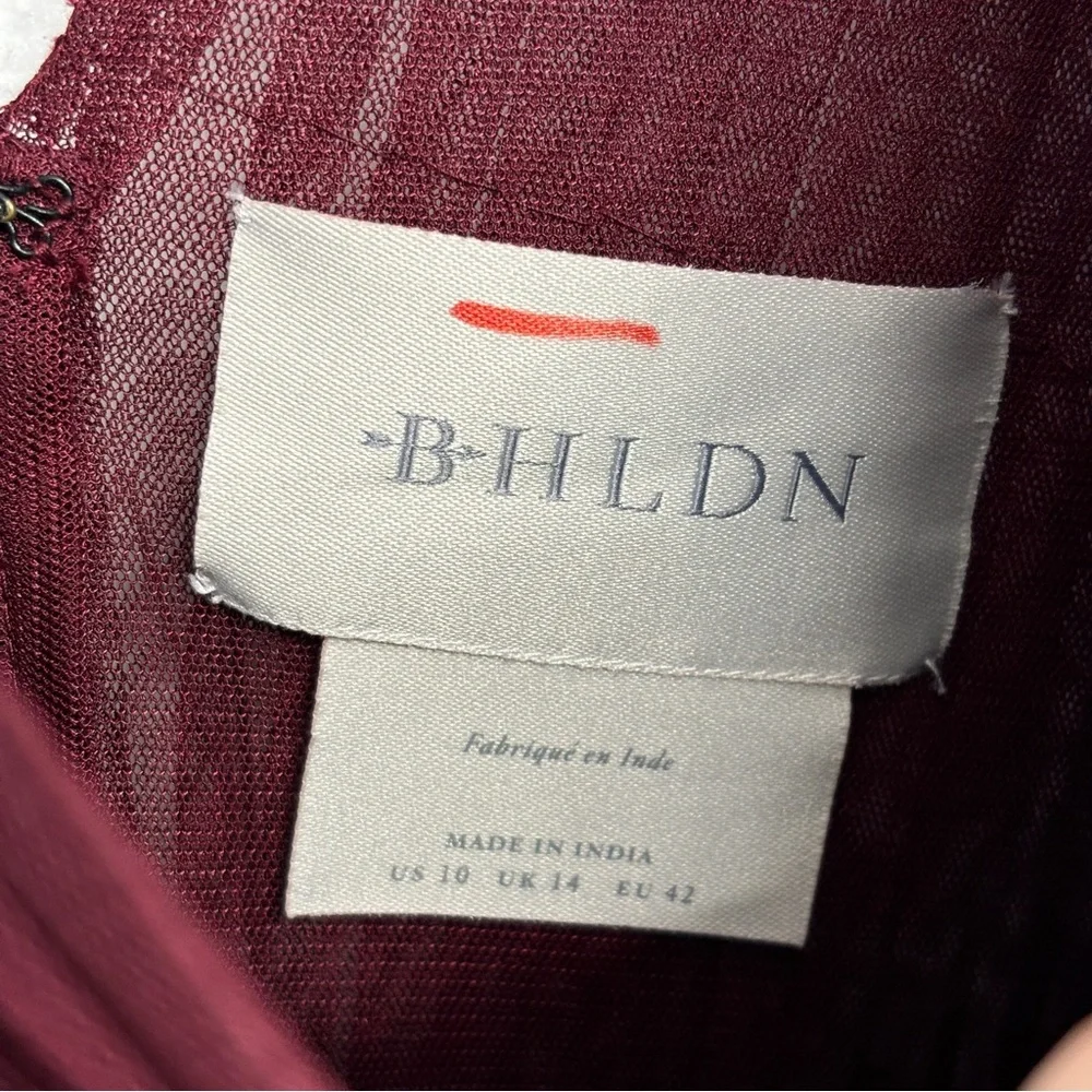 NWT Anthropologie BHLDN Isabel Formal Maxi Dress 10 Floral Sequin‎ Tulle Red - Picture 5 of 11